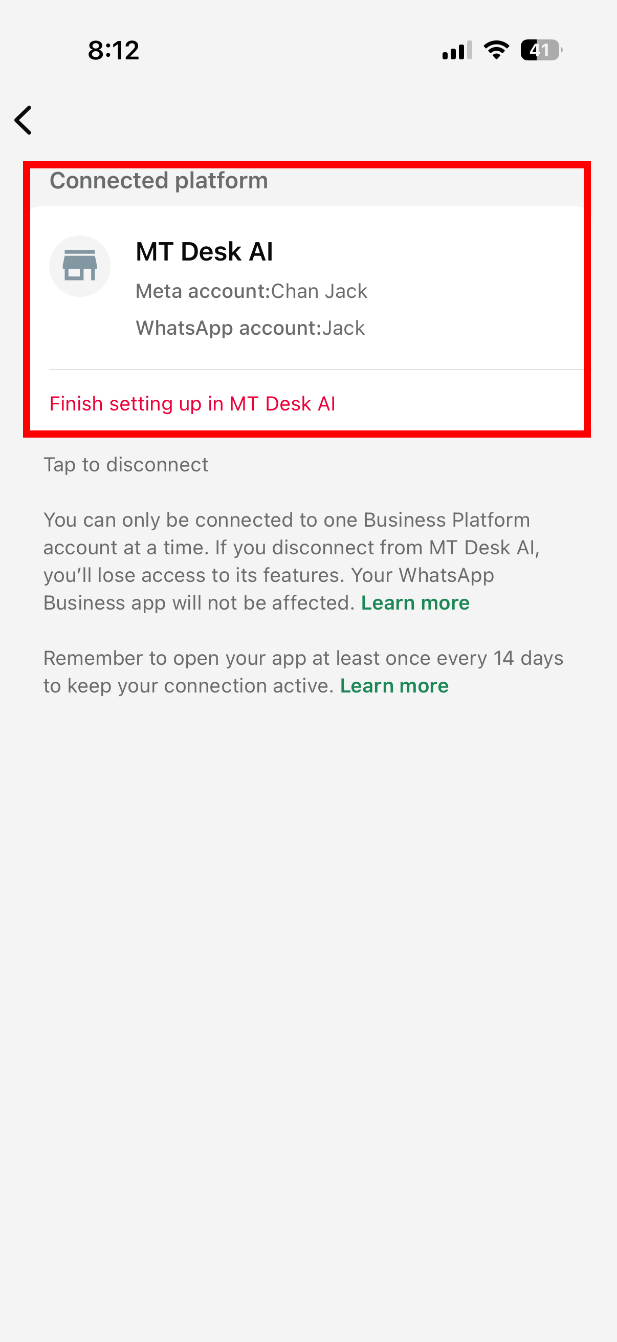 已連接到 MT Desk AI